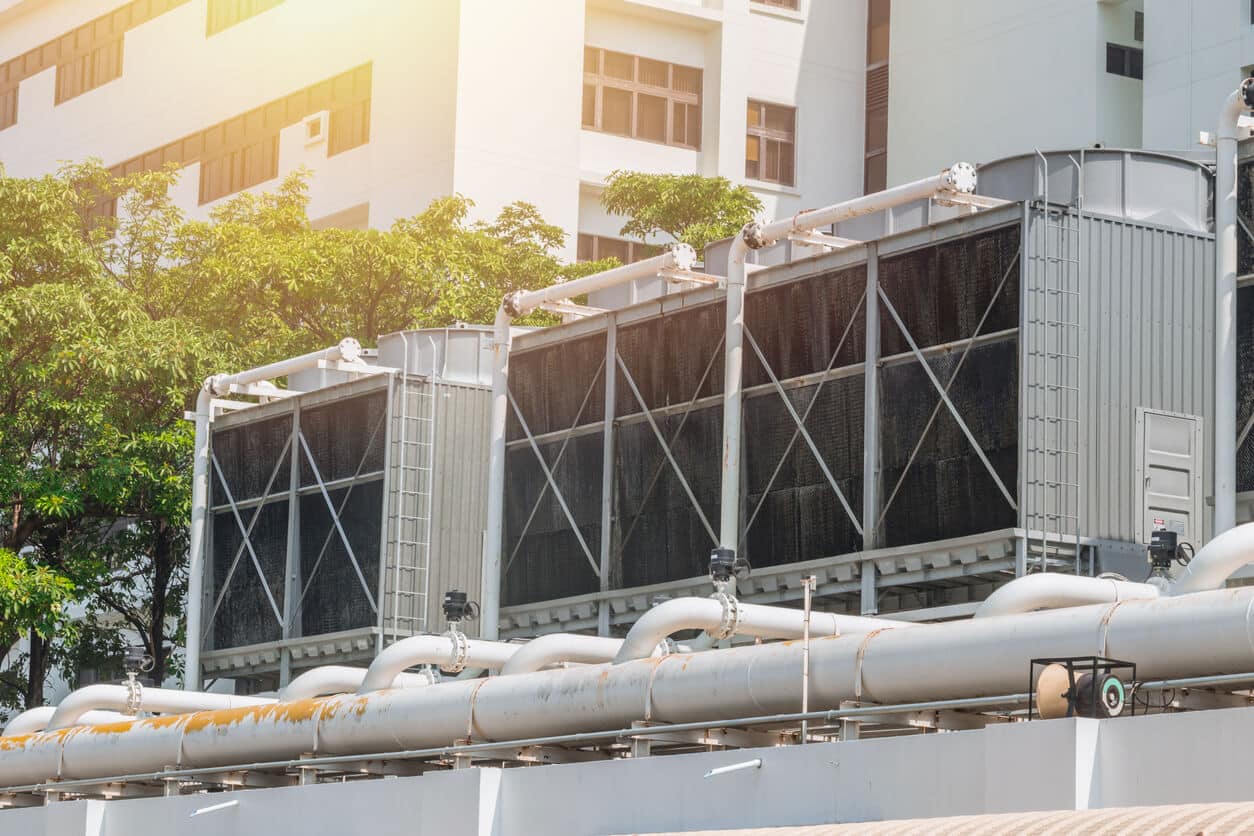 Large Air Purification HVAC System On Rooftop